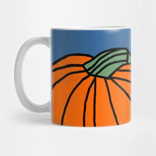 Cute Dog waiting in the Halloween Pumpkin Patch Mug